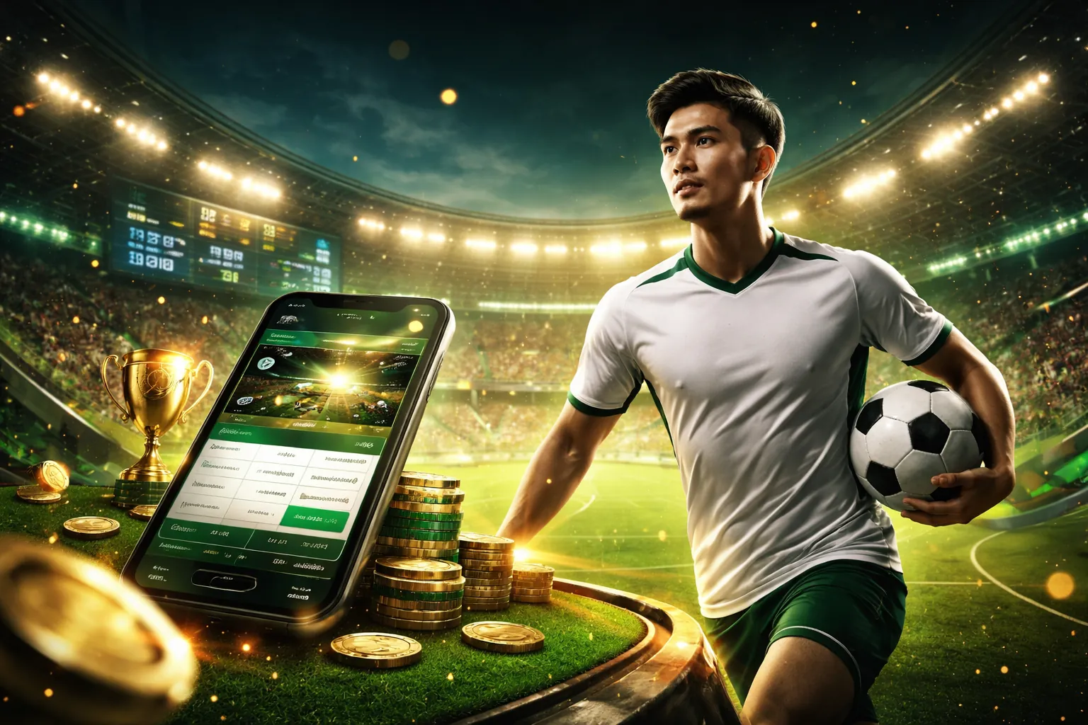 Màn hình video slot hiện đại với các vòng quay thưởng